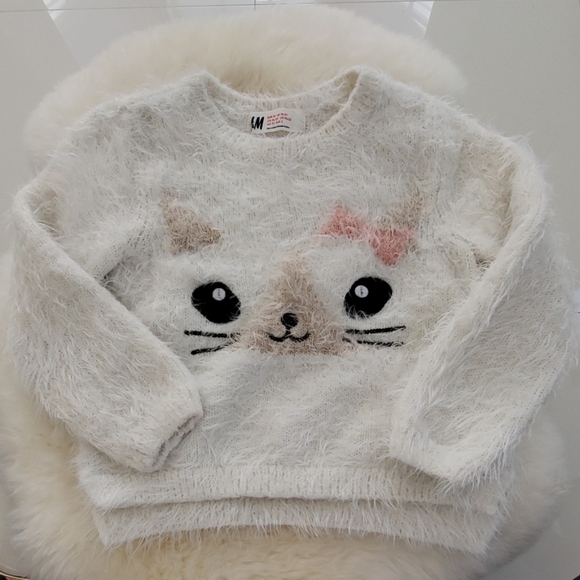 H&M Other - H&M cat face fluffy sweater 1.5, 2 years toddler